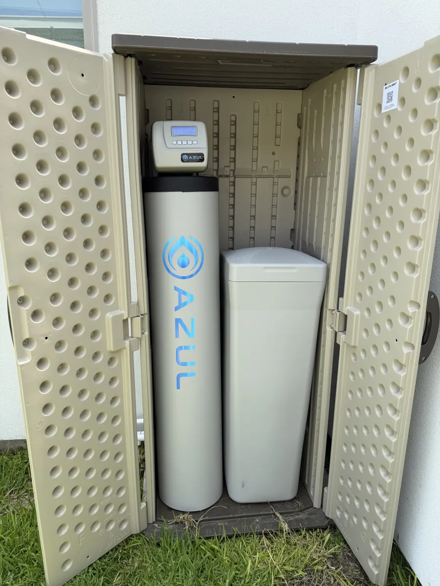 Azul black whole-house softener installation — Laredo TX